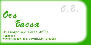 ors bacsa business card